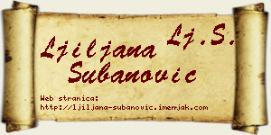 Ljiljana Subanović vizit kartica